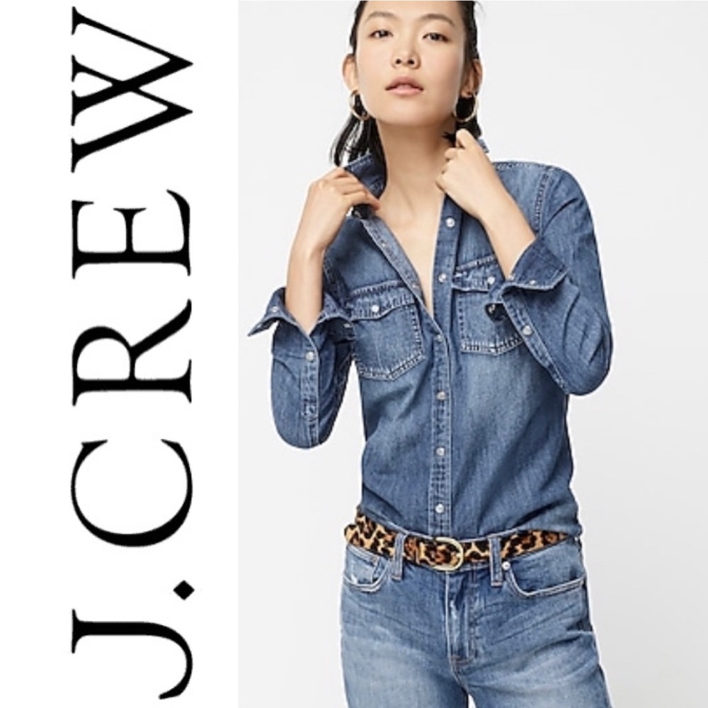 J. Crew Chambray Shirt - Vintage Indigo Size 0